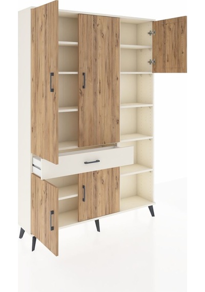 Arges Dolap 10 Raflı Tek Çekmeceli 5 Kapaklı 132x30x195 Aytaş... Aytaşı