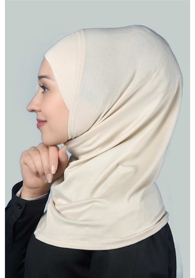 Altobeh Hazır Türban Pratik Eşarp Tesettür Hijab - Namaz Örtüsü - Krem