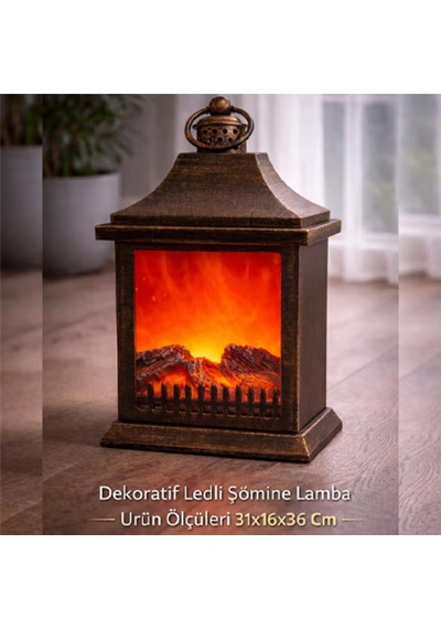 Dekoratif Ledli Şömine Lamba Alk4595 36cm