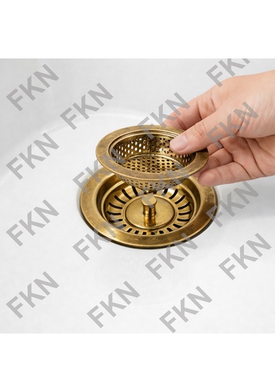 Fkn Antik Eviye - Lavabo Gider Süzgeci Ve Çöp Tıkacı Seyyar Süzgeç 2 Ürün