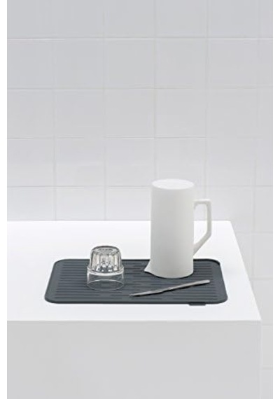 Brabantia Silikon Damlama Matı, Çelik, Koyu Gri, 43,8 X 32,5 X 0,9 Cm Açık Bej