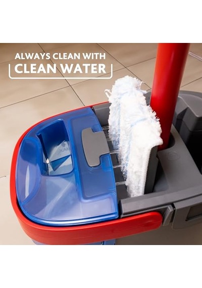 H2pro%100 Kirli Ve Temiz Suyu Ayıran Temizlik Seti &amp Mikrofiber Mop