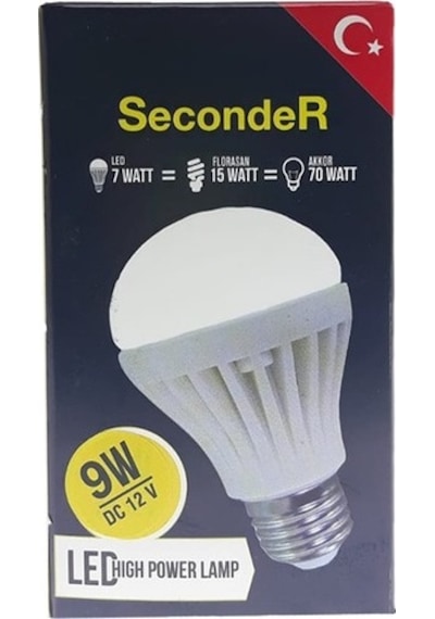 Özentek 12 Volt Solar Ampul 9 Watt Seconder
