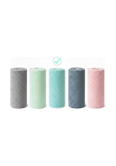 Fb Cup 20'li Rulo Mikro-fb Çok Amaçlı %100 Mikrofiber Temizlik Bezi 25x32 Kopart Kullan Turkuaz Gri - Mavi - Yeşil