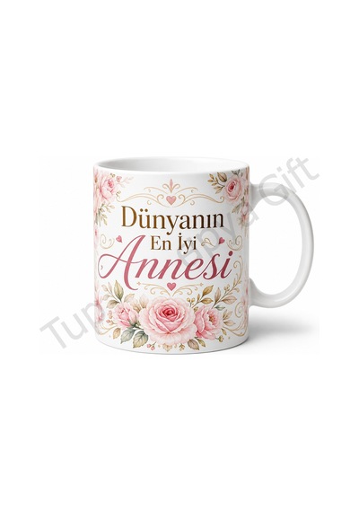 En İyi Anneye Özel Yazılı Kupa Bardak Anneler Günü Hediye Sublimation Baskılı Beyaz / Çok Renkli