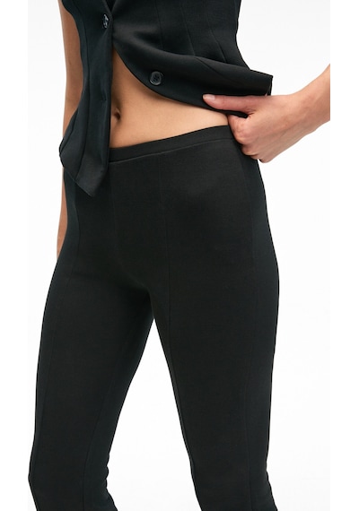 Grımelange KALYYSIA Kadın Yüksek Bel Geniş Paçalı Slim Fit Siyah Pantolon
