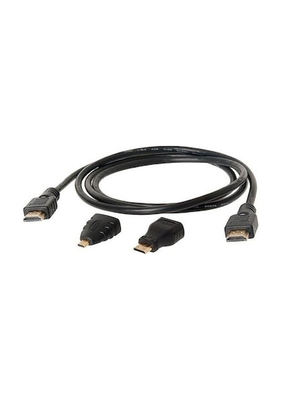 Alfais 4699 1.5 m 1.4V HDMI Kablo + Mini Micro Uç 3in1 Çevirici Dönüştürücü Adaptör Kablosu