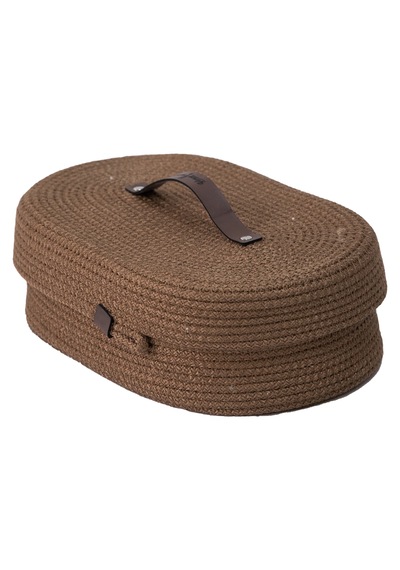 Oval Organizer Kapaklı Kahverengi