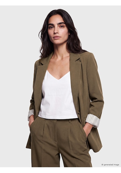Lcw Vision Haki Krep Kadın Blazer Ceket