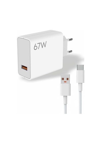 67w Turbo Hızlı Şarj Adaptörü Ve Data Kablosu Beyaz Pda-067 2ın1 Yerli Üretim