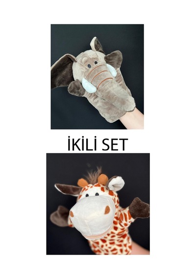 El Kuklası Fil Ve Zürafa Arkadaşlar El Kuklası İkili Set