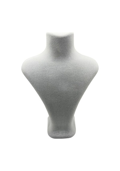 Yerli Üretim Londra Model Süet Kumaş Gri Renk 28/ 22 Cm Kolye Sergileme Mankeni Çok Renkli