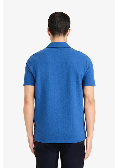 Defacto Fermuarlı Yaka Kısa Kollu Polo Tişört F9868ax26spın272 İndigo-ın272