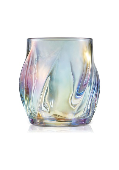 Viski Bardakları 2'li Set, Renkli Rock Bardağı, 240 Ml İçme Bardağı, Yaratıcı Bükümlü Kristal Eski Moda Bard