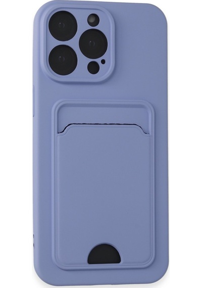 Apple Uyumlu iPhone 14 Pro Max Uyumlu Kılıf Kelvin Kartvizitli Silikon - Lila