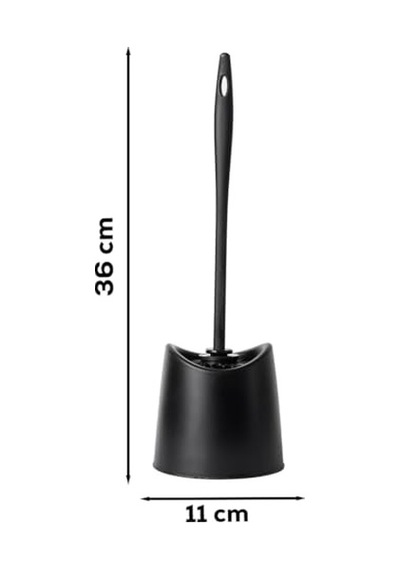 Porsima Sb-776 Silikon Wc Tuvalet Banyo Fırçası Klozet Fırçası Siyah Açık Ahşap