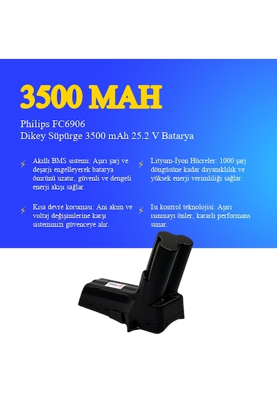 Philips Fc6906 Dikey Süpürge 3500 Mah 25.2v Batarya