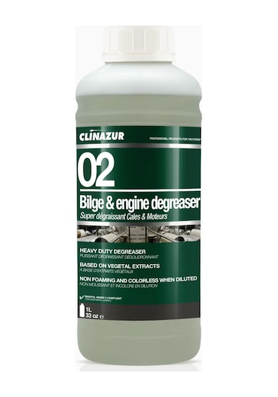 Clin Azur 02 - Biyolojik Çözünen Sintine Temizleyici 1 Litre - Doğa İle Dost, Yağ Ve Grese Düşman: %100 Bitkisel Güç