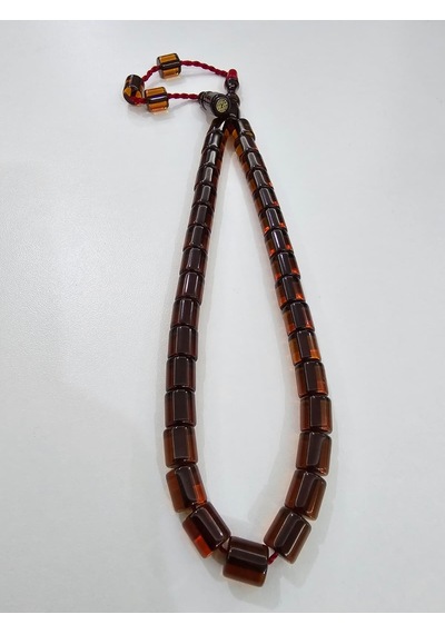 Zeyzun Usta İmzalı Sıkma Kehribar Tespih 10 X 9,3 Mm