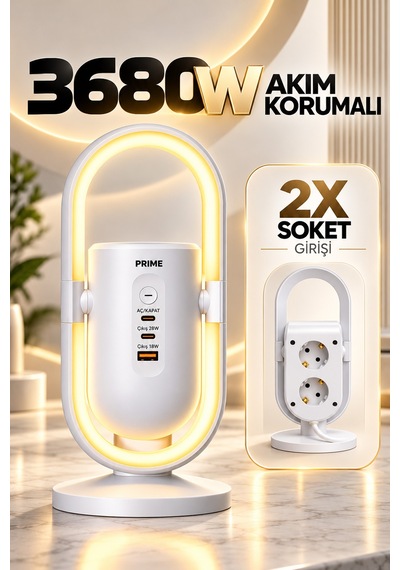 Exenar - Beyaz - Masaüstü Priz Ve Şarj İstasyonu 20w Type-c Pd 18w Usb Hızlı Şarj Led Lamba Çoklu Priz Ünitesi 1.9m 1.9 M Exenar - Beyaz - Masaüstü Priz Ve Şarj İstasyonu 20w Type-c Pd 18w Usb Hızlı Şarj Led Lamba Çoklu Priz Ünitesi 1.9m 1.9 M