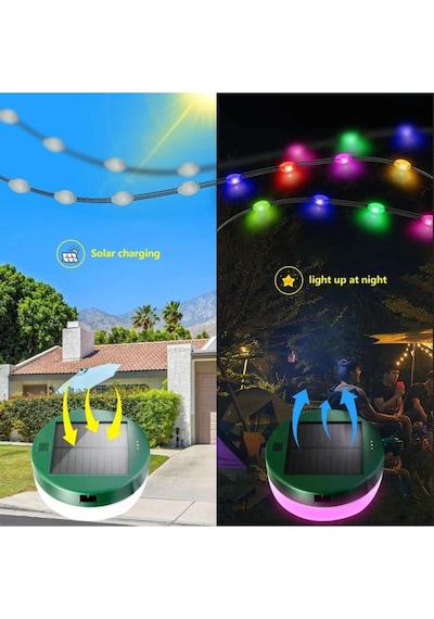 Güneş Enerjili Android Ve İos Uygulamalı 5 Metre 33 Led Bahçe Aydınlatma Ağaç Süsü Beyaz