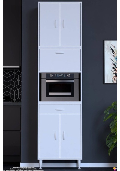 Çağıl 60 Cm Çok Amaçlı Fırın Dolabı - Mutfak Kiler Banyo Antre Hobi Dolabı 60x226x32 Cm Beyaz Çağıl 60 Cm Çok Amaçlı Fırın Dolabı - Mutfak Kiler Banyo Antre Hobi Dolabı 60x226x32 Cm Beyaz