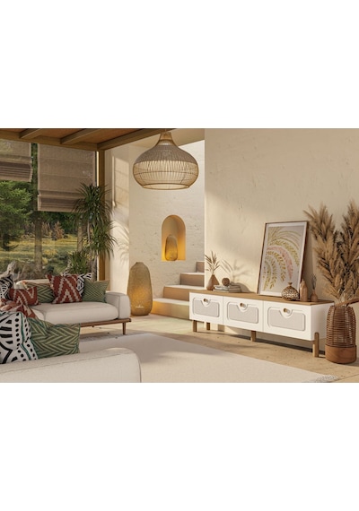 4090 Napoli 180 Cm Membran Mdf Kapaklı Bohem Tv Ünitesi Sepet - Beyaz Beyaz - Meşe 4090 Napoli 180 Cm Membran Mdf Kapaklı Bohem Tv Ünitesi Sepet - Beyaz Beyaz - Meşe