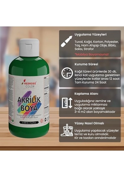 Yeşil Akrilik Boya 250gr