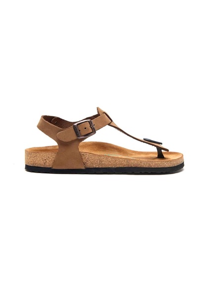 Comfortfusse Gerda - Kadın Ortopedik Hakiki Deri Sandalet Kum