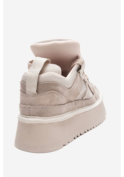 Raven Bej Süet Hakiki Deri Kadın Platform Sneaker Bej