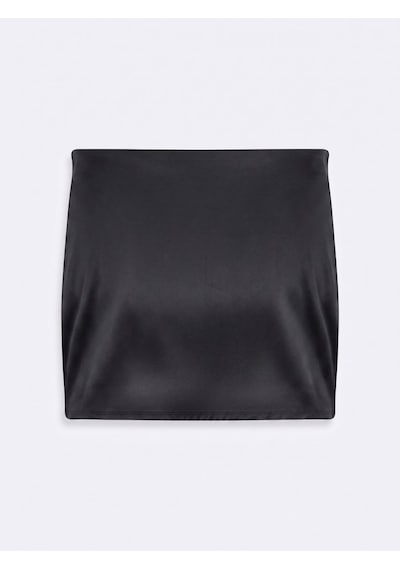 LTB Basic Yırtmaçlı Mini Siyah Etek