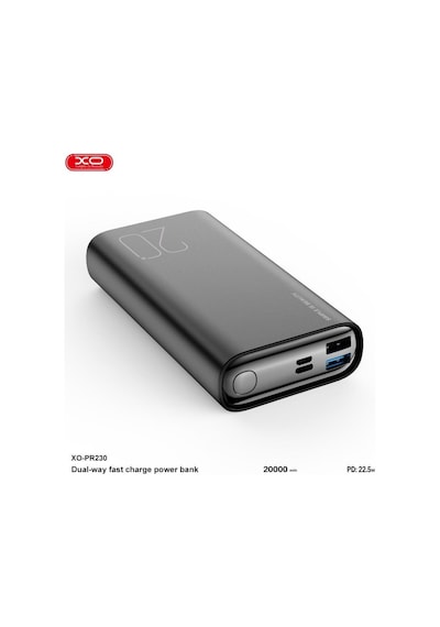 20000mah 22.5w Hızlı Şarj Destekli Çift Usb Ve Type-c Çıkışlı Led Göstergeli Powerbank Beyaz