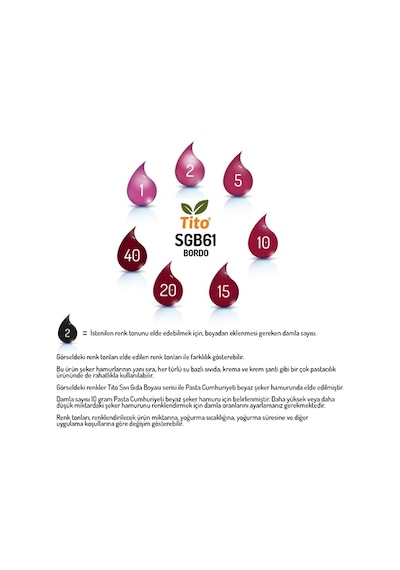 Bordo Gıda Renklendiricisi Sıvı Suda Çözünür 25 Litre