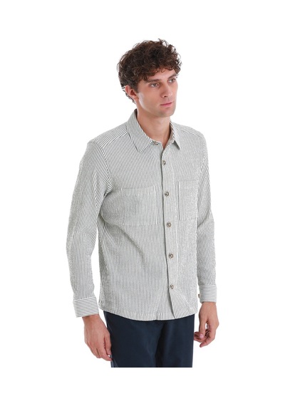 Hatemoğlu Yeşil Klasik Fit Çizgili Uzun Kollu Overshirt Gömlek Ceket 24d190000048 Ysc Yeşil Hatemoğlu Yeşil Klasik Fit Çizgili Uzun Kollu Overshirt Gömlek Ceket 24d190000048 Ysc Yeşil