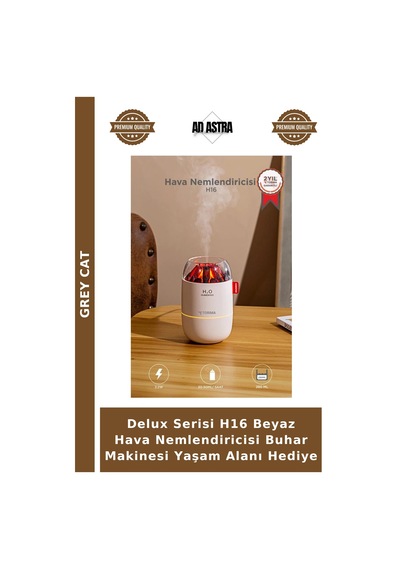 Delux Serisi H16 Beyaz Hava Nemlendiricisi Buhar Makinesi Yaşam Alanı Hediye
