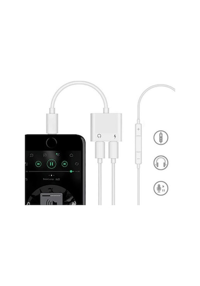 Ally Apple Uyumlu iPhone  Lightning Kulaklık ve Şarj Çevirici & Dönüştürücü