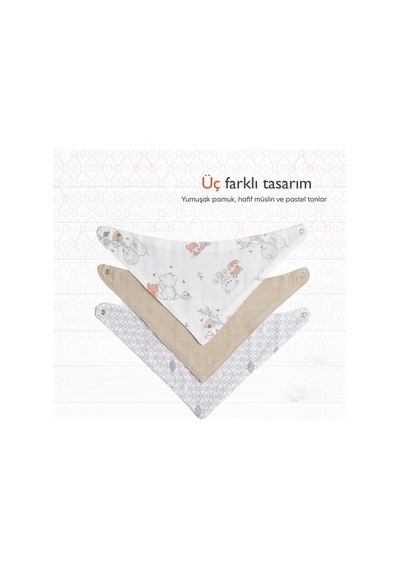 Hero 3'lü Bebek-çocuk Fular Önlük Seti Teddy