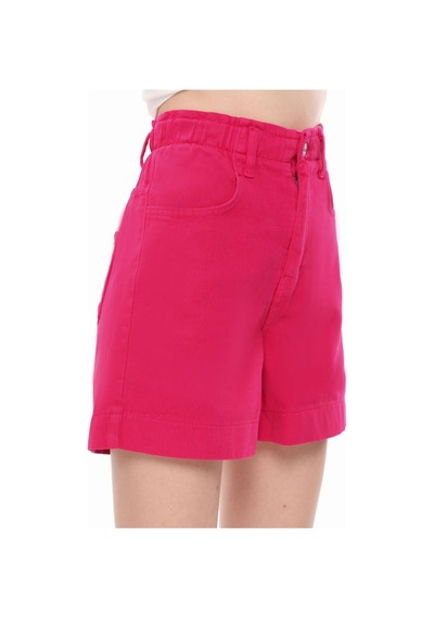 Hgfashion Fuşya Rengi Denim Şort Fuşya