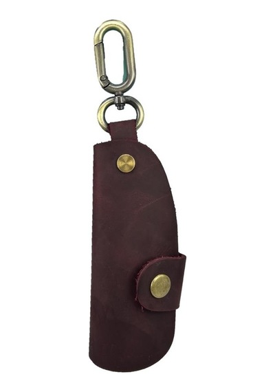 Hakiki Deri Slim Anahtarlık Crazy Bordo