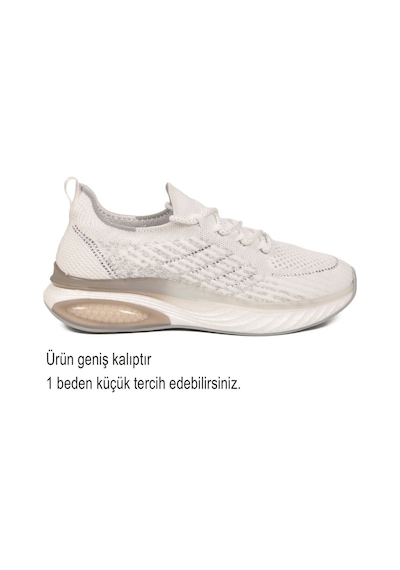 Voyager Beyaz Geniş Kalıp Anorak Hafızalı Rahat Tabanlı Kadın Yürüyüş Ve Spor Ayakkabı Sneaker B264 Z