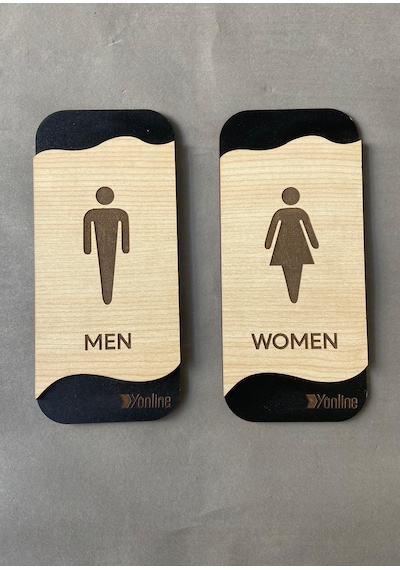 Meşe Serisi Mdf Kadın Wc Ve Erkek Wc Set