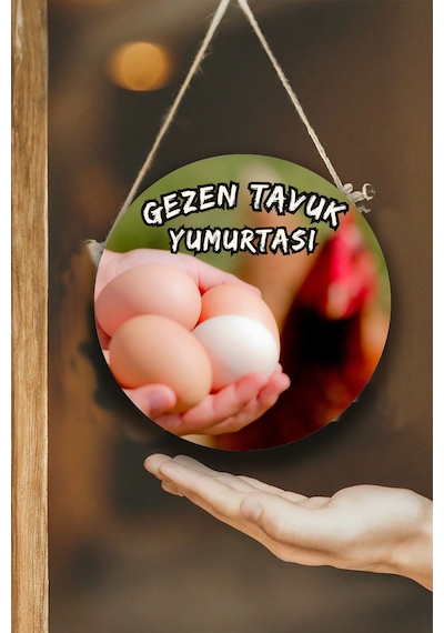 Gezen Tavuk Yumurtası Dükkanı Duvar, Kapı, Çift Taraflı Askılı Karşılama Tabela, Günlük Yumurta Süs Çok Renkli