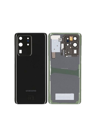 Samsung S20 Ultra Siyah Uyumlu Kamera Camlı Arka Cam Batarya Pil Kapağı Telefon Arka Kapak 10827990