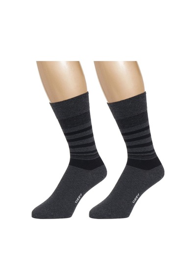 Ozzy Socks 3 Çift Dikişsiz Erkek Penye Pamuklu 4 Mevsim Çorap Dayanıklı Topuk Burun Siyah- Antrasit