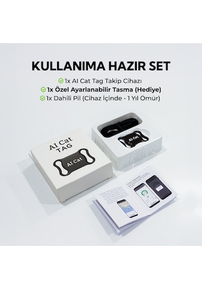 Aı Cat Tag Akıllı Evcil Hayvan Takip Cihazı Siyah Su/ Toz Geçirmez Apple Uyumlu iOS /android 0