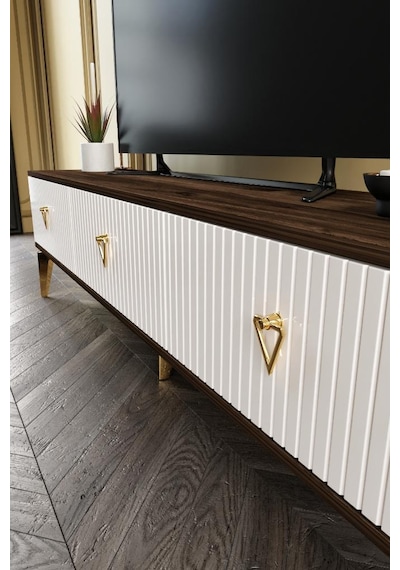 180 CM ZEUGMA MDF MEBRAN KAPAK EKRU CEVİZ GOLD