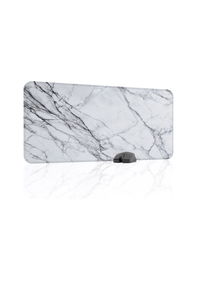 Beyaz Mermer Kaymaz Dikişli Kauçuk Oyuncu Mousepad V3 - 90x40 Xxl Gaming Mouse Pad Fare Altlığı
