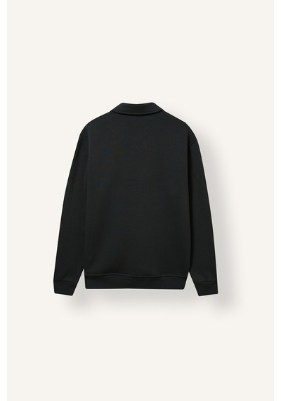 Defacto Pamuklu Regular Fıt Polo Yaka Kalın Kumaş Basic Sweatshirt H1833ax26auar221 Antrasit-ar221