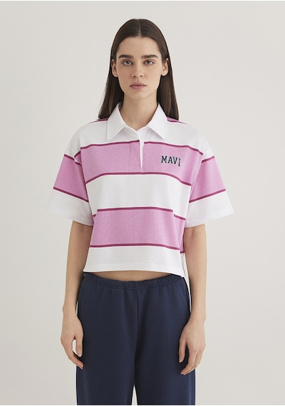 Mavi - Mavi Logo Baskılı Pembe Çizgili Polo Tişört, 1613005-89359 Pembe Mavi - Mavi Logo Baskılı Pembe Çizgili Polo Tişört, 1613005-89359 Pembe