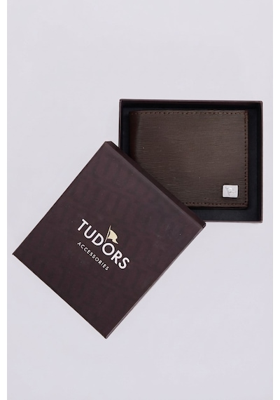 Tudors Kahverengi Dokulu Kart Para Bölmeli Erkek Cüzdan-51540